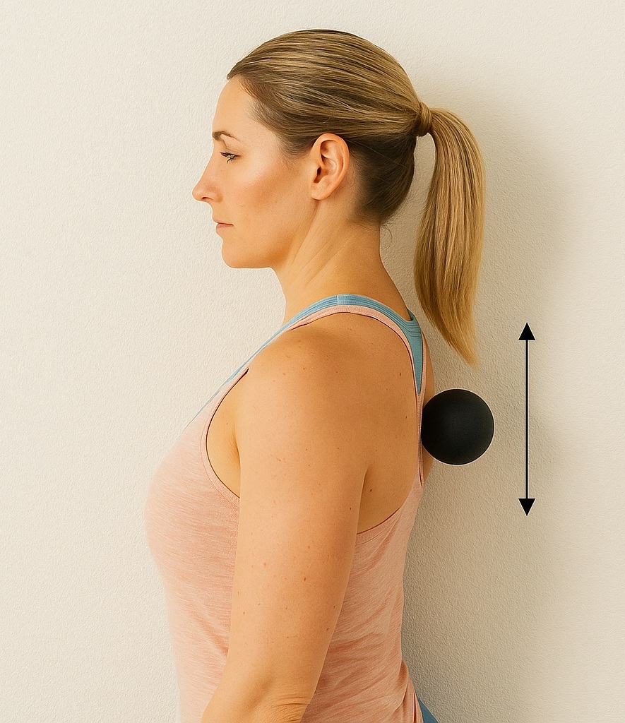 Hierontapallo selkä ja hartiat